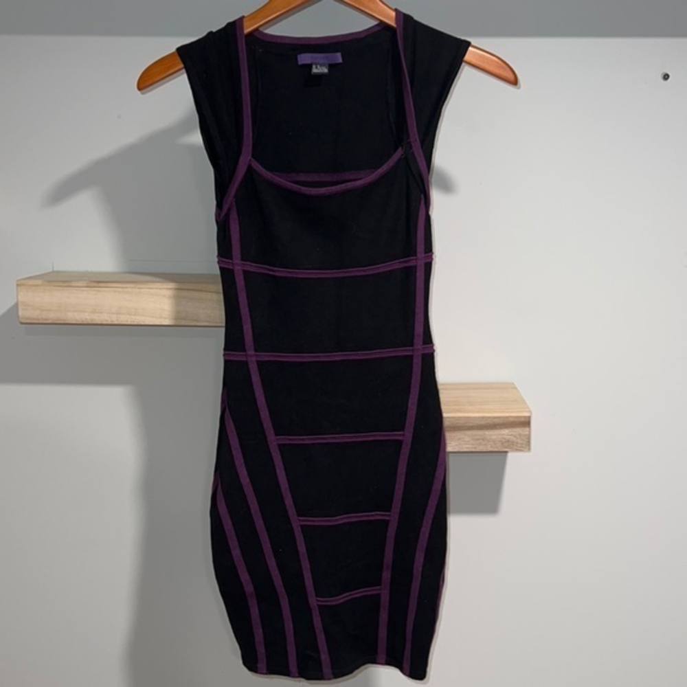 Forever 21 black and purple bodycon dress - Picture 1 of 4